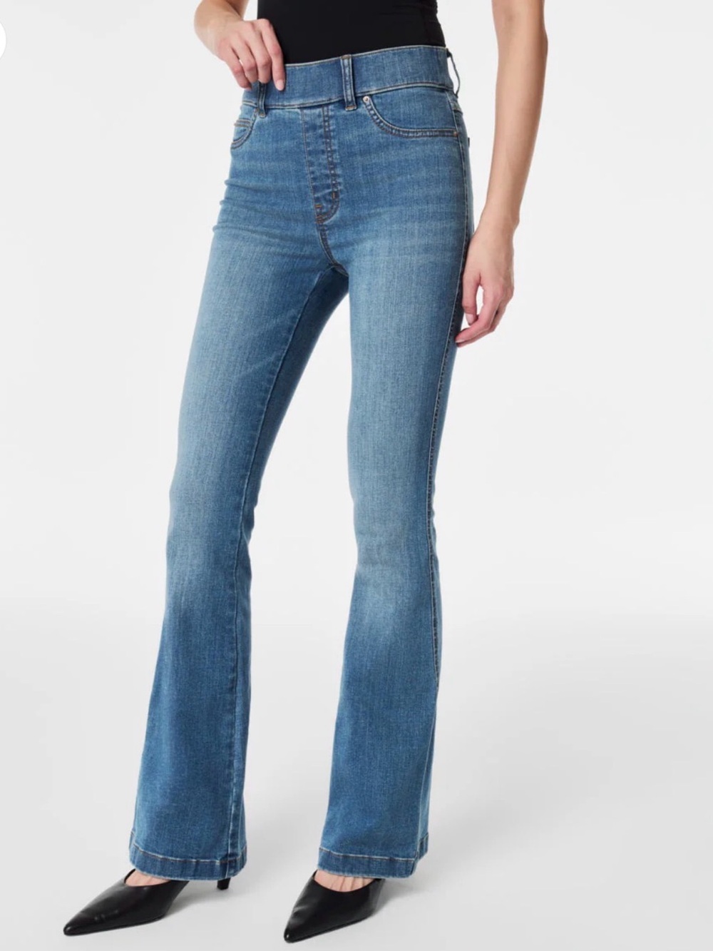 SPANX Vintage Indigo Flared High-Rise Jeans